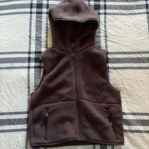 Aritzia Tna Bigfoot Polar Boulder Fleece Vest in Rich Mocha Brown